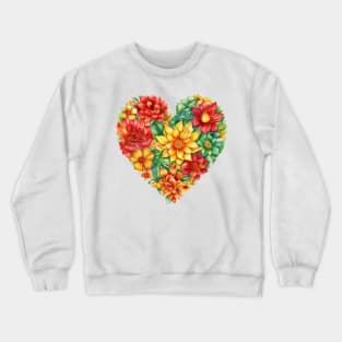 Watercolor Juneteenth Flower Heart Crewneck Sweatshirt